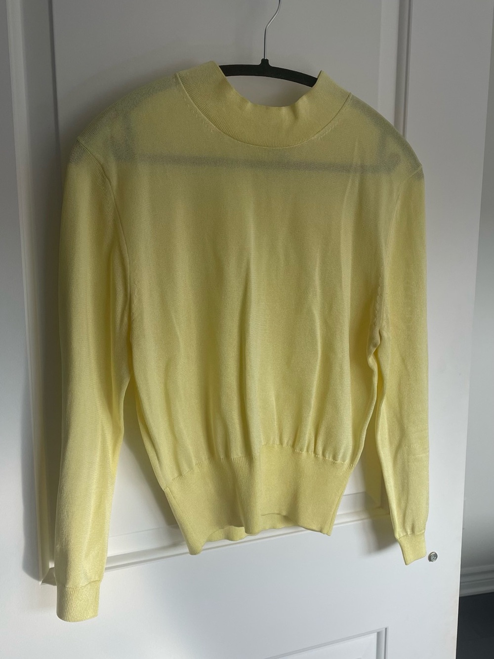Tibi Soft Yellow Mock Neck Sweater